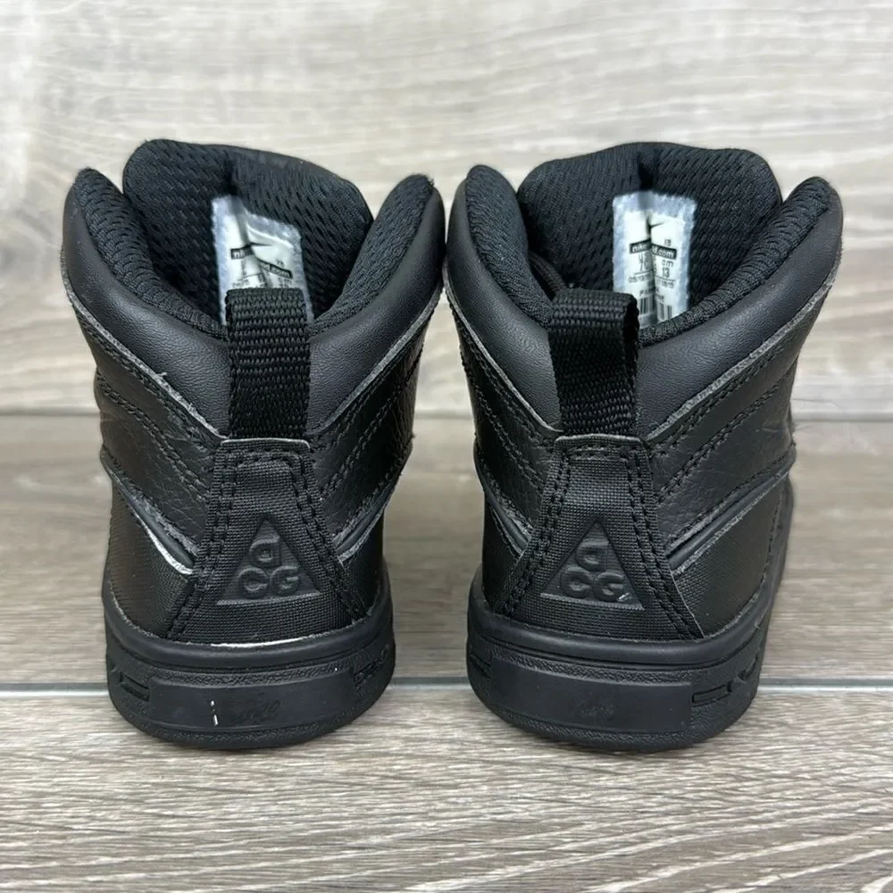Nike Woodside 2 High Top ACG Triple Black Toddler Boys Sz 7 Rain Snow Boots